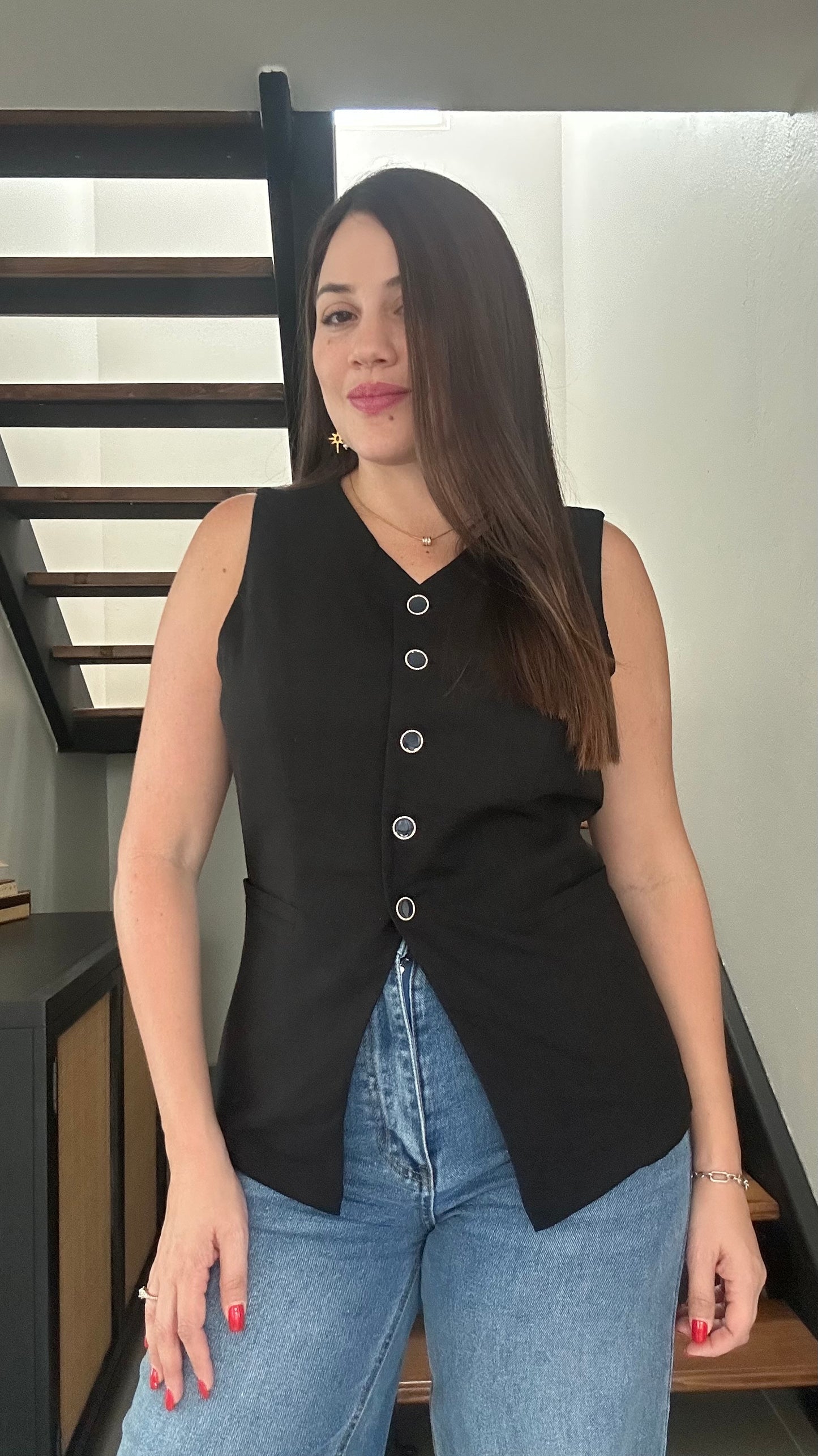 Bli Linen Vest- Black