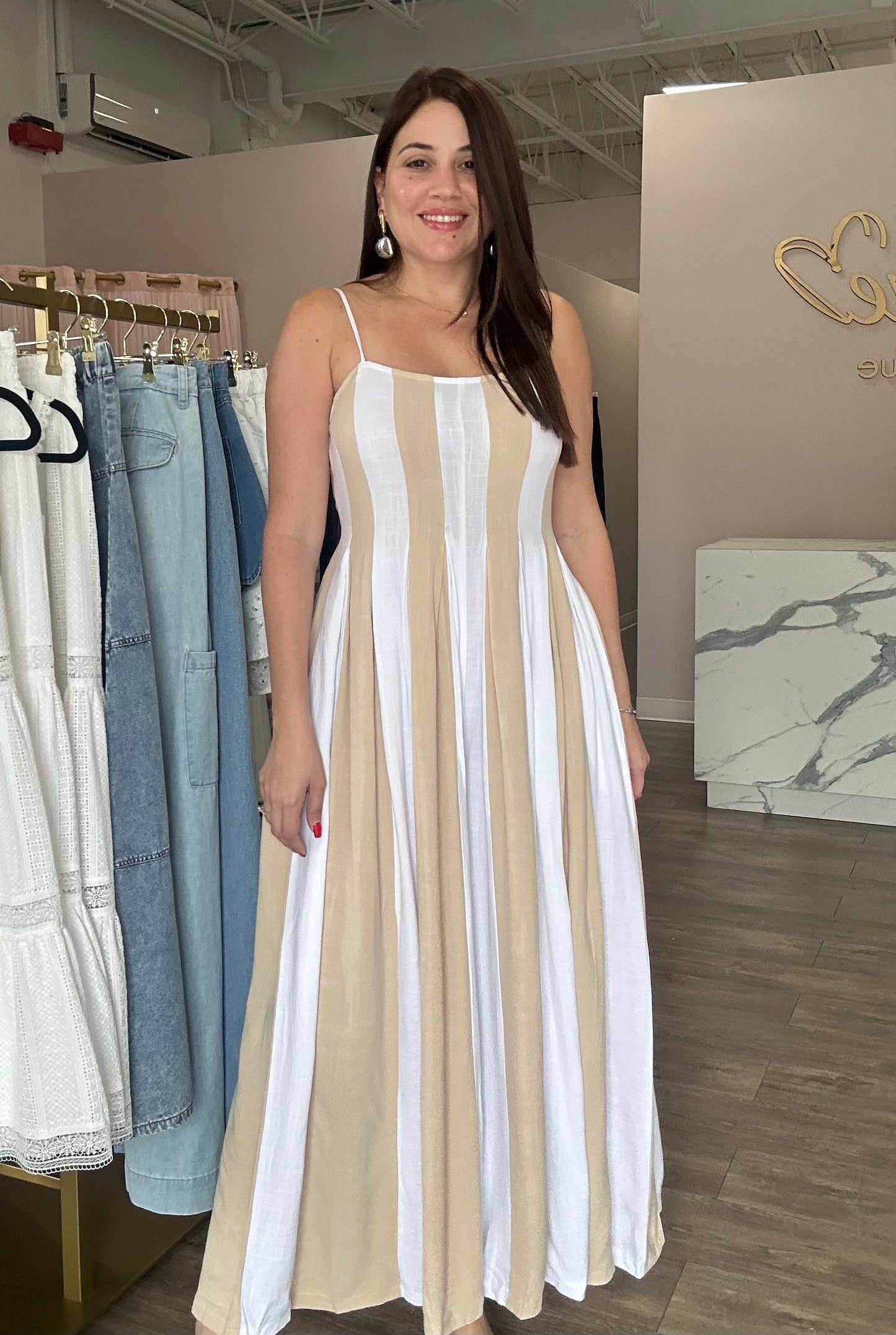 Gauze Striped Sleeveless jumpsuit