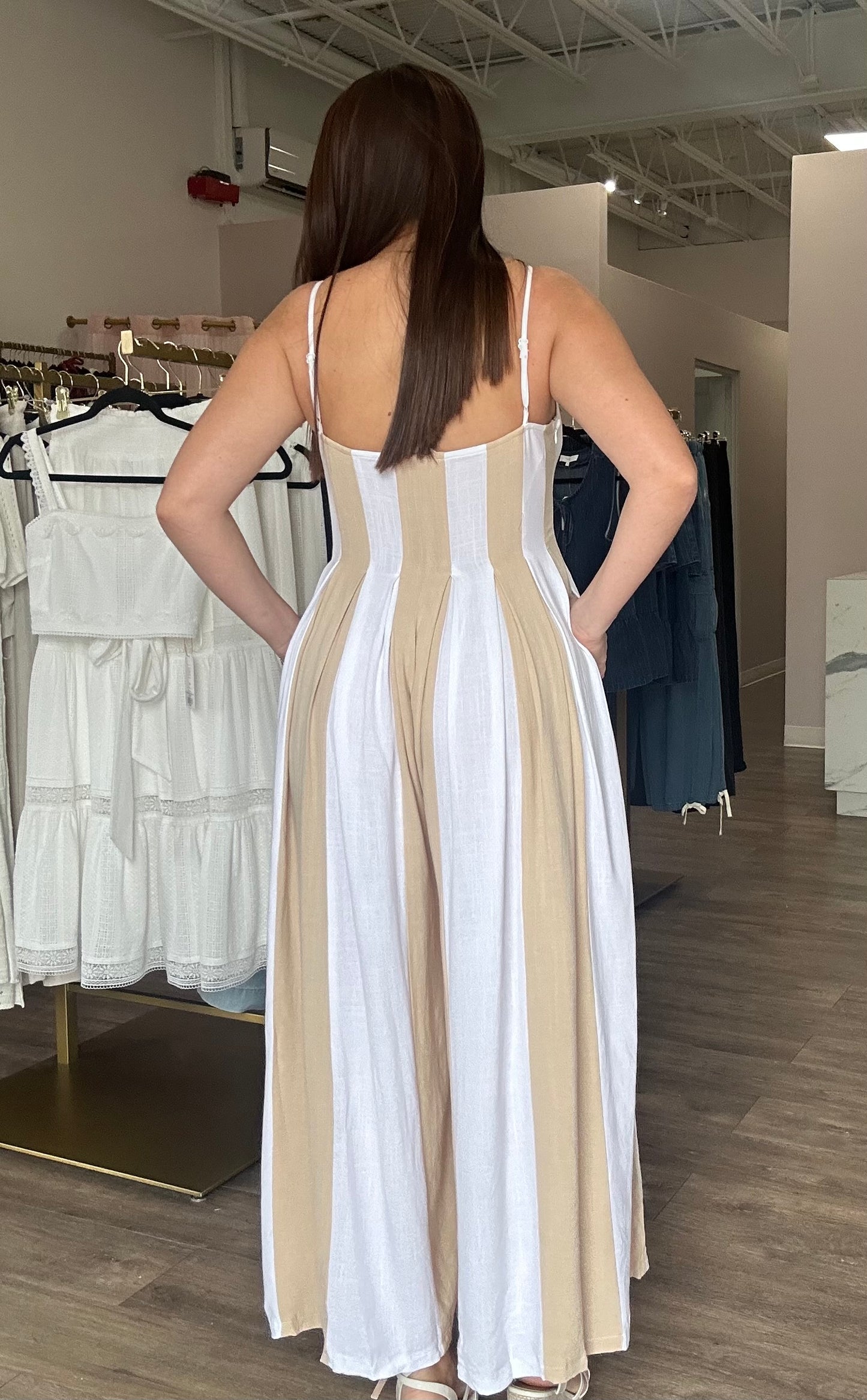 Gauze Striped Sleeveless jumpsuit