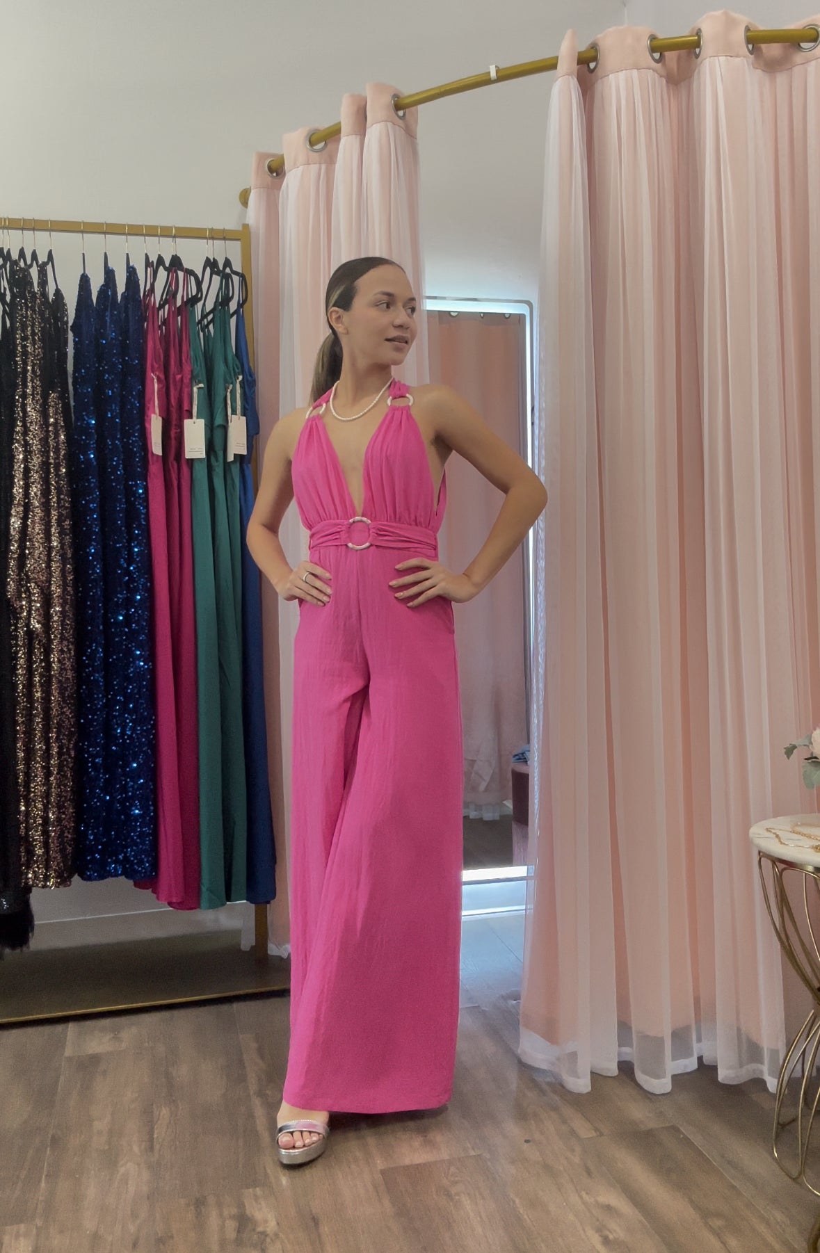 Hot Pink Jumpsuit