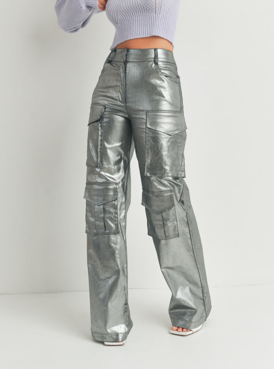 Silver Cargo Pants