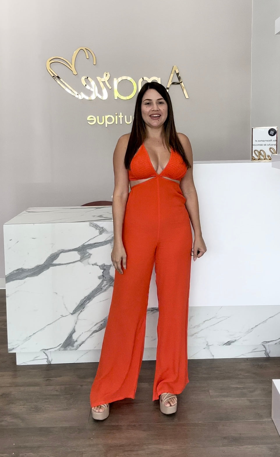 Zaria Orange Jumpsuit