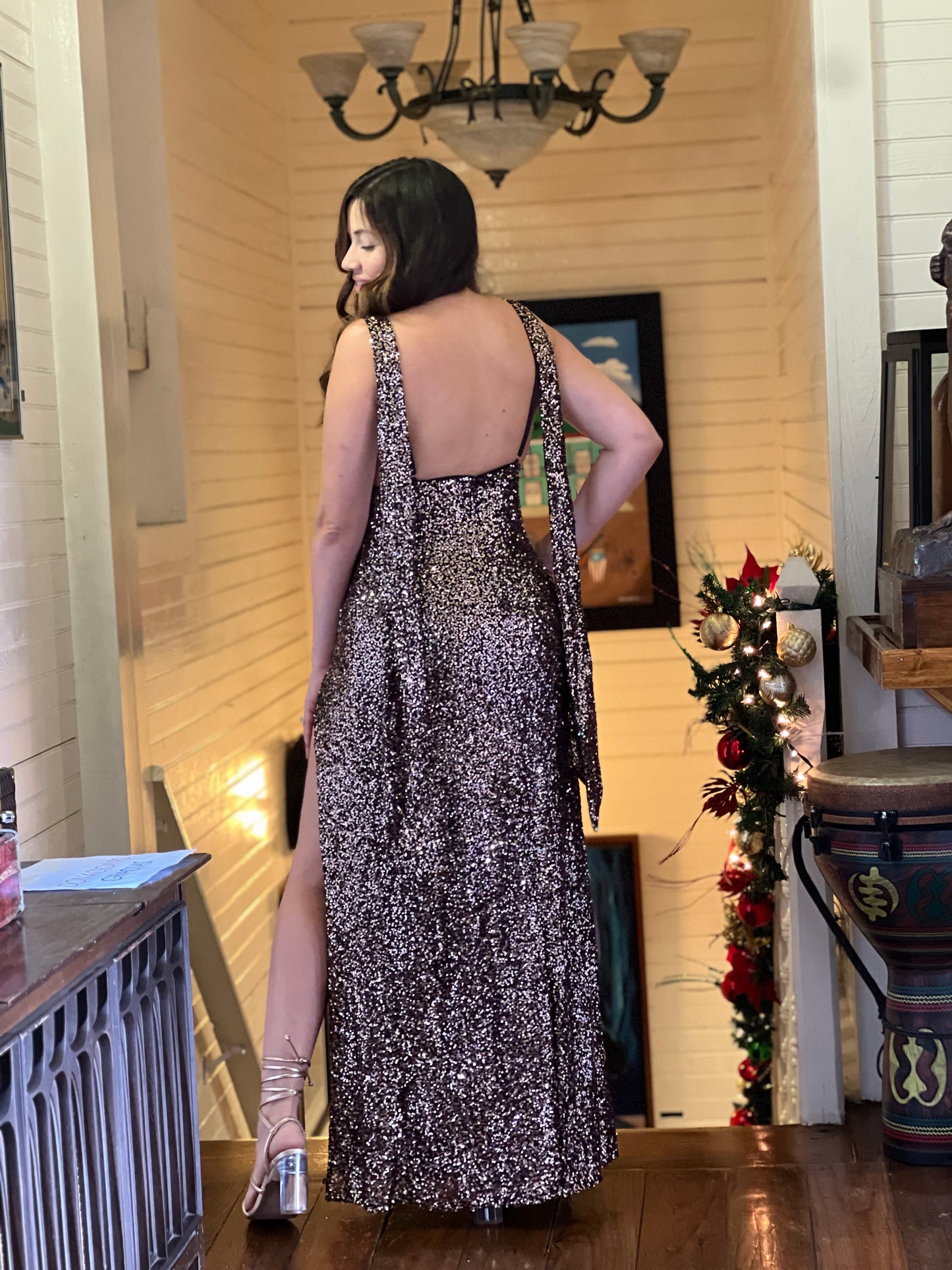 Sequin Tail Maxi Dress