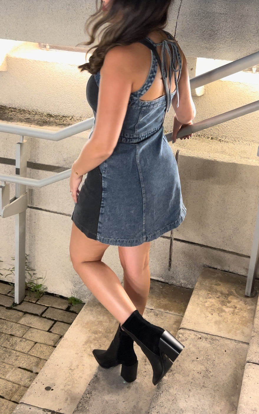 Zipper Denim Dress