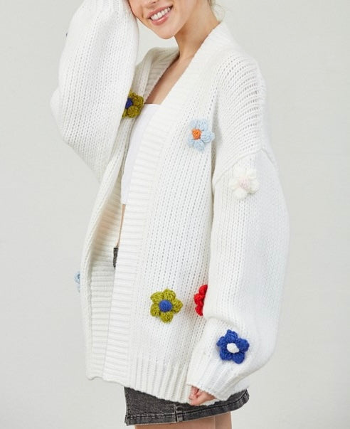 Flower Patches Open Cardigan