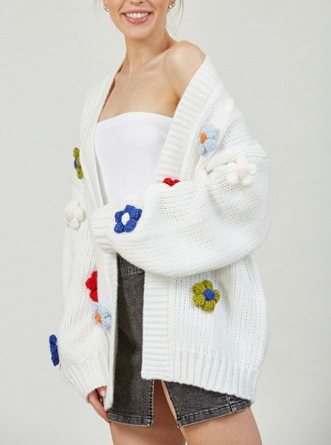 Flower Patches Open Cardigan