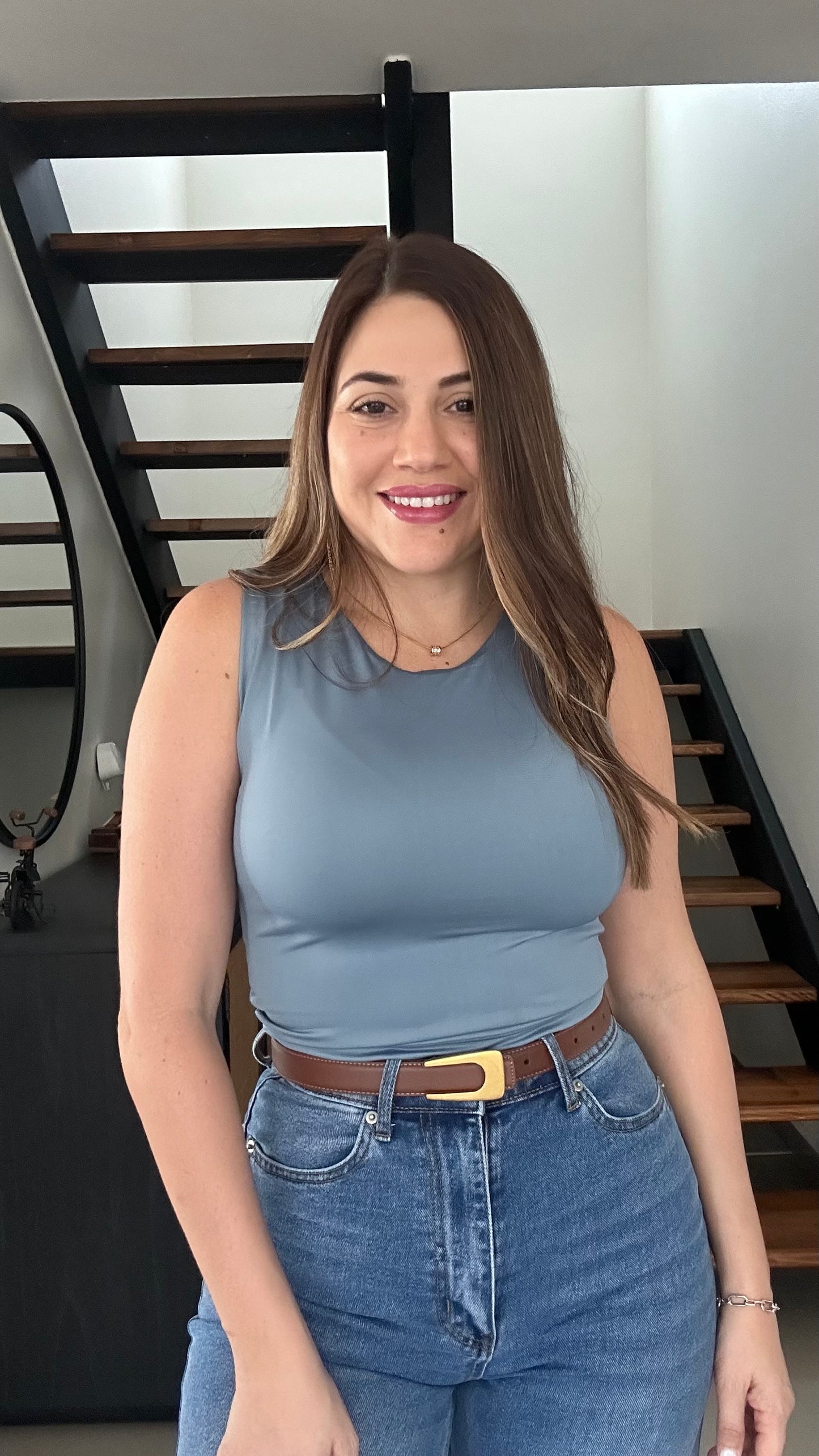 Denim Blue Cropped tank top
