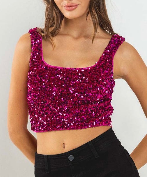 Sequin Crop Top