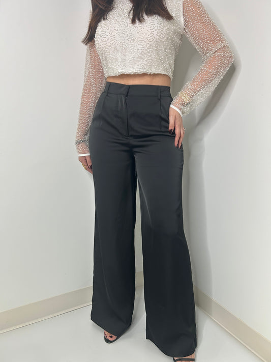 High waisted Wide Satin Pants